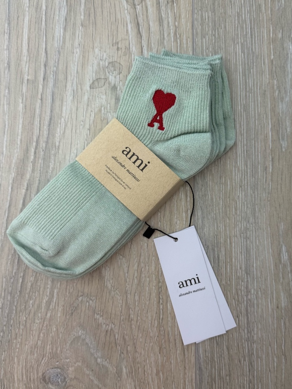 3 Pairs Ankle Socks Green AMI Socks Brand New AMI